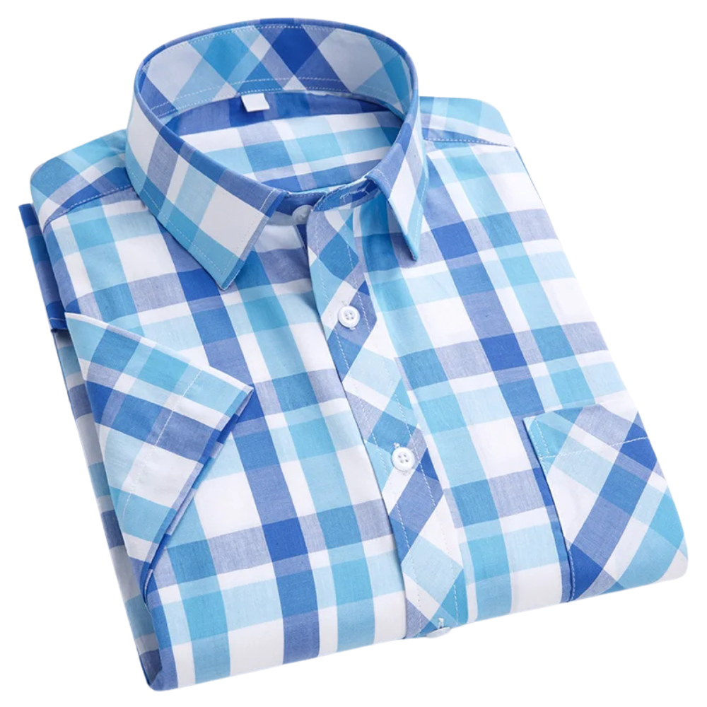 Camicia a maniche corte in cotone a scacchi