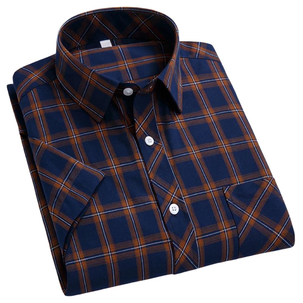 Camicia a maniche corte in cotone a scacchi