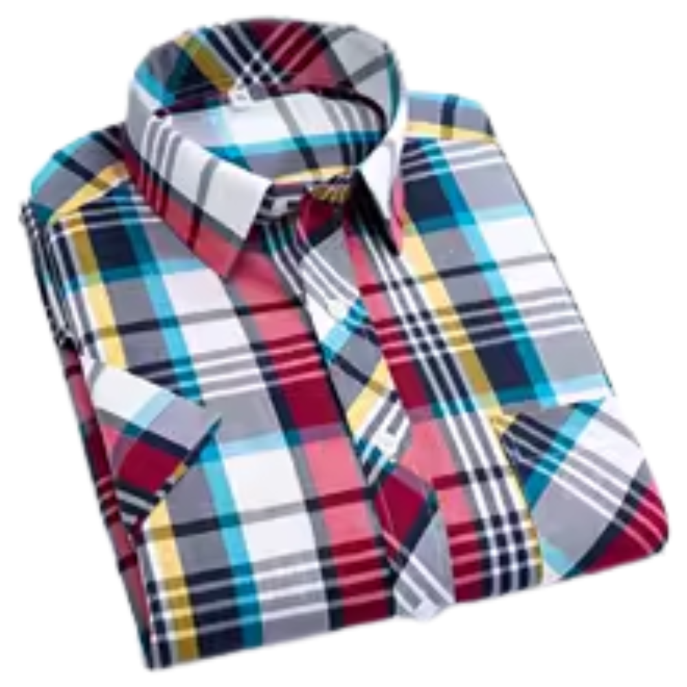 Camicia a maniche corte in cotone a scacchi