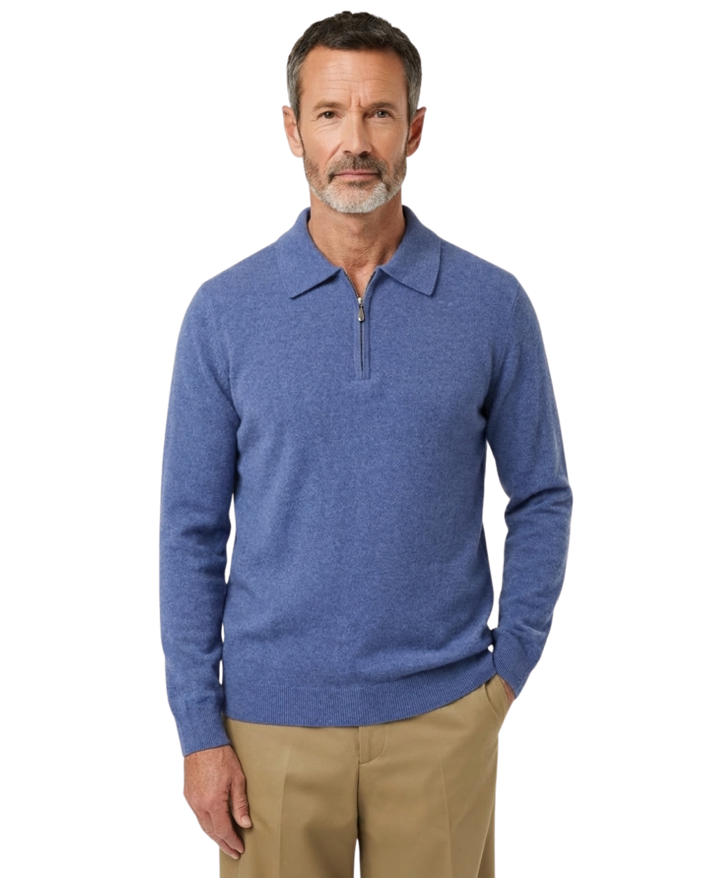 Elegante maglione polo in cashmere