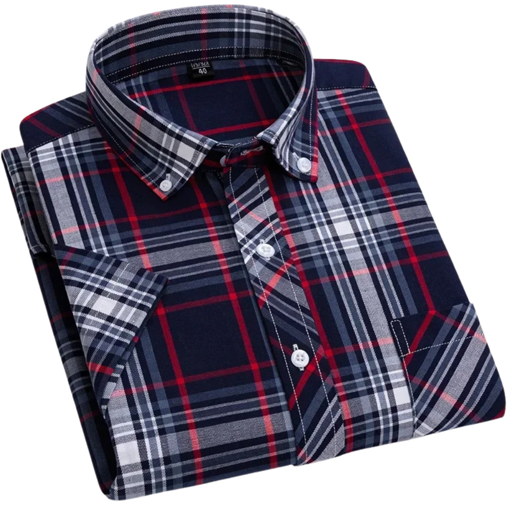Camicia a maniche corte in cotone a scacchi