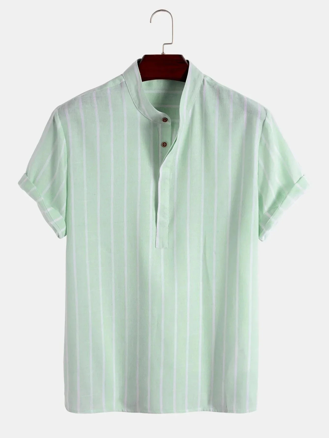 Camicia elegante a righe a maniche corte