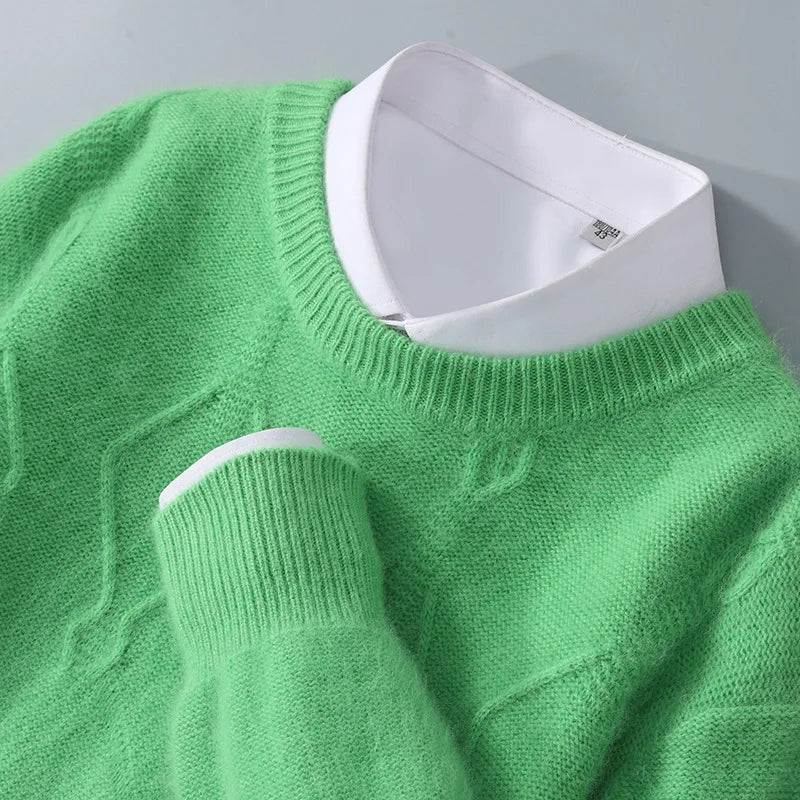 Maglione in cashmere con motivo a diamante