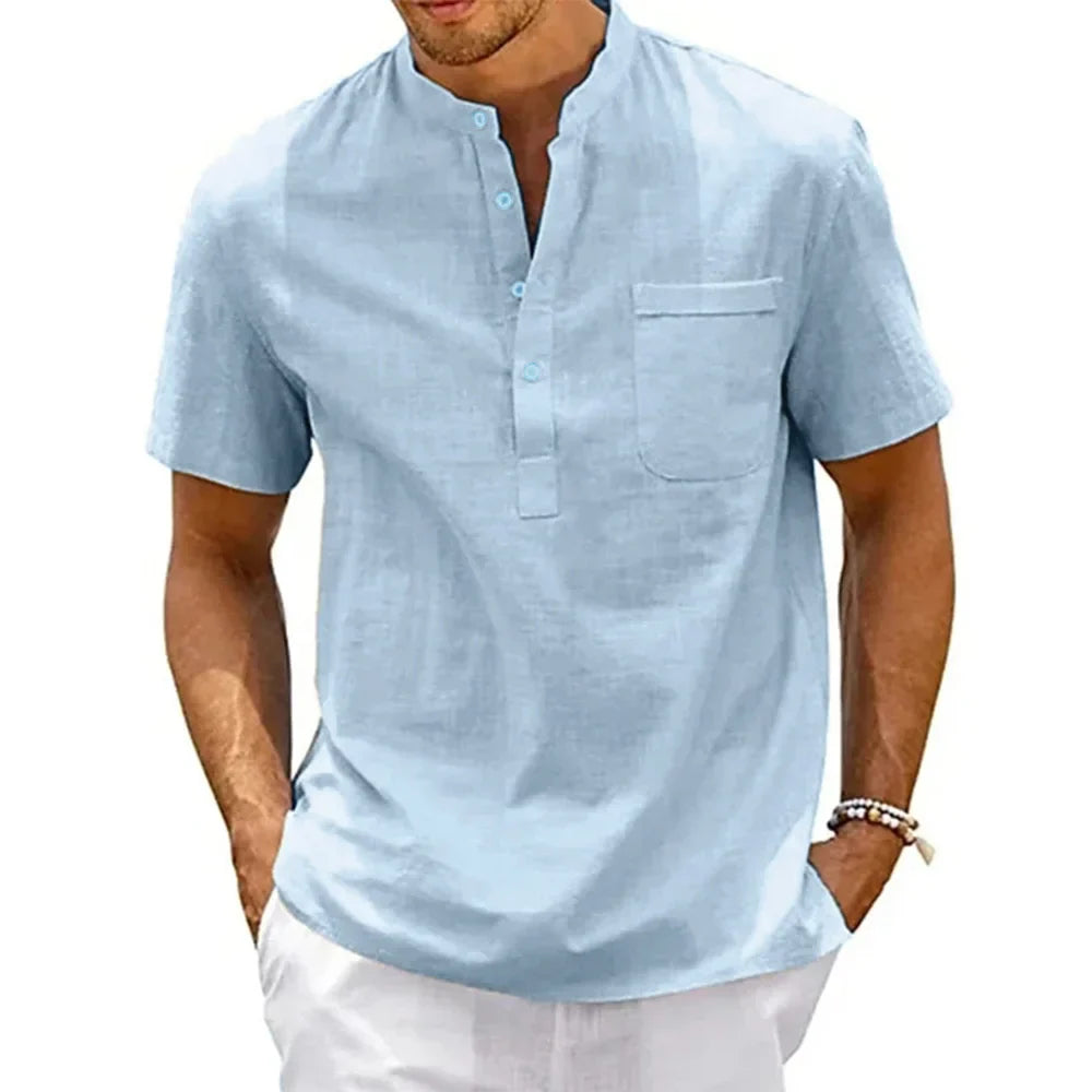 Camicia elegante in cotone e lino