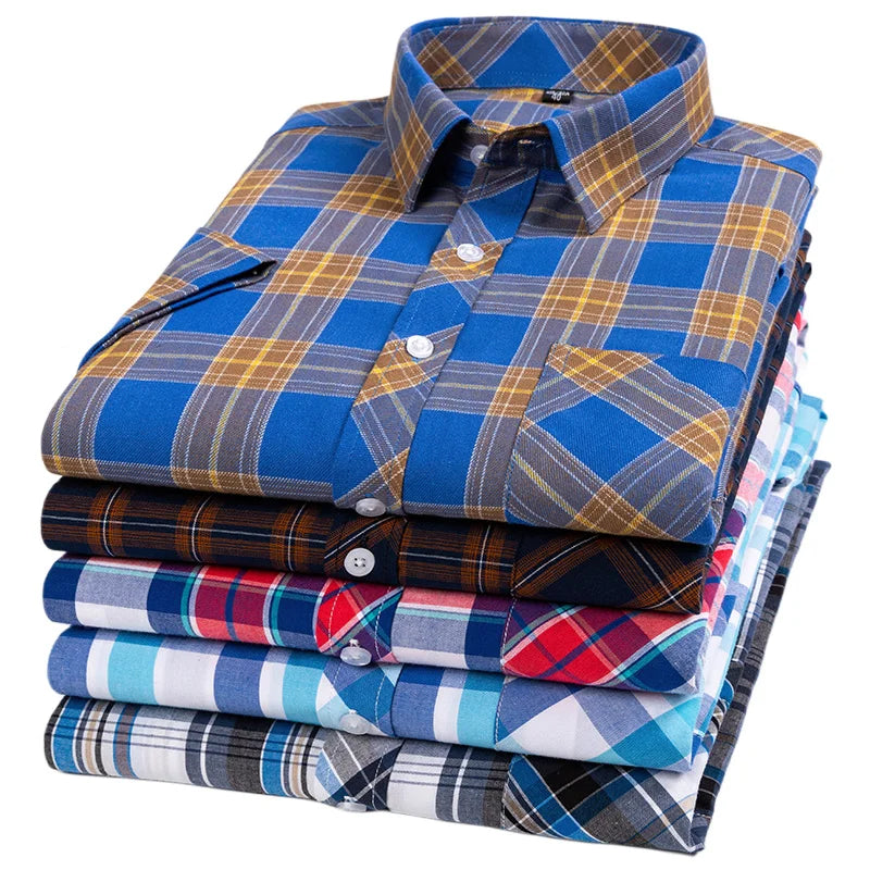 Camicia a maniche corte in cotone a scacchi