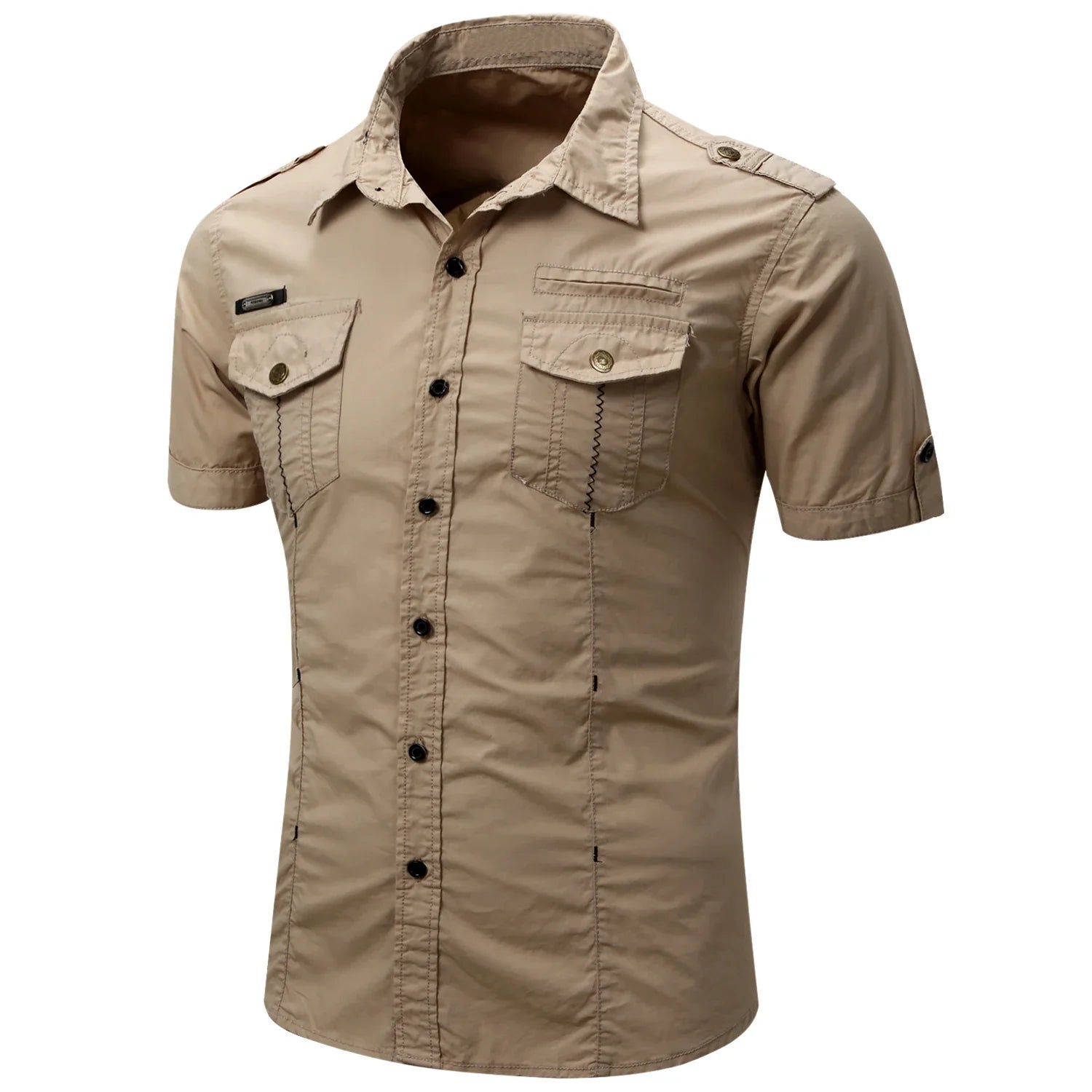 Camicia Cargo in cotone a maniche corte