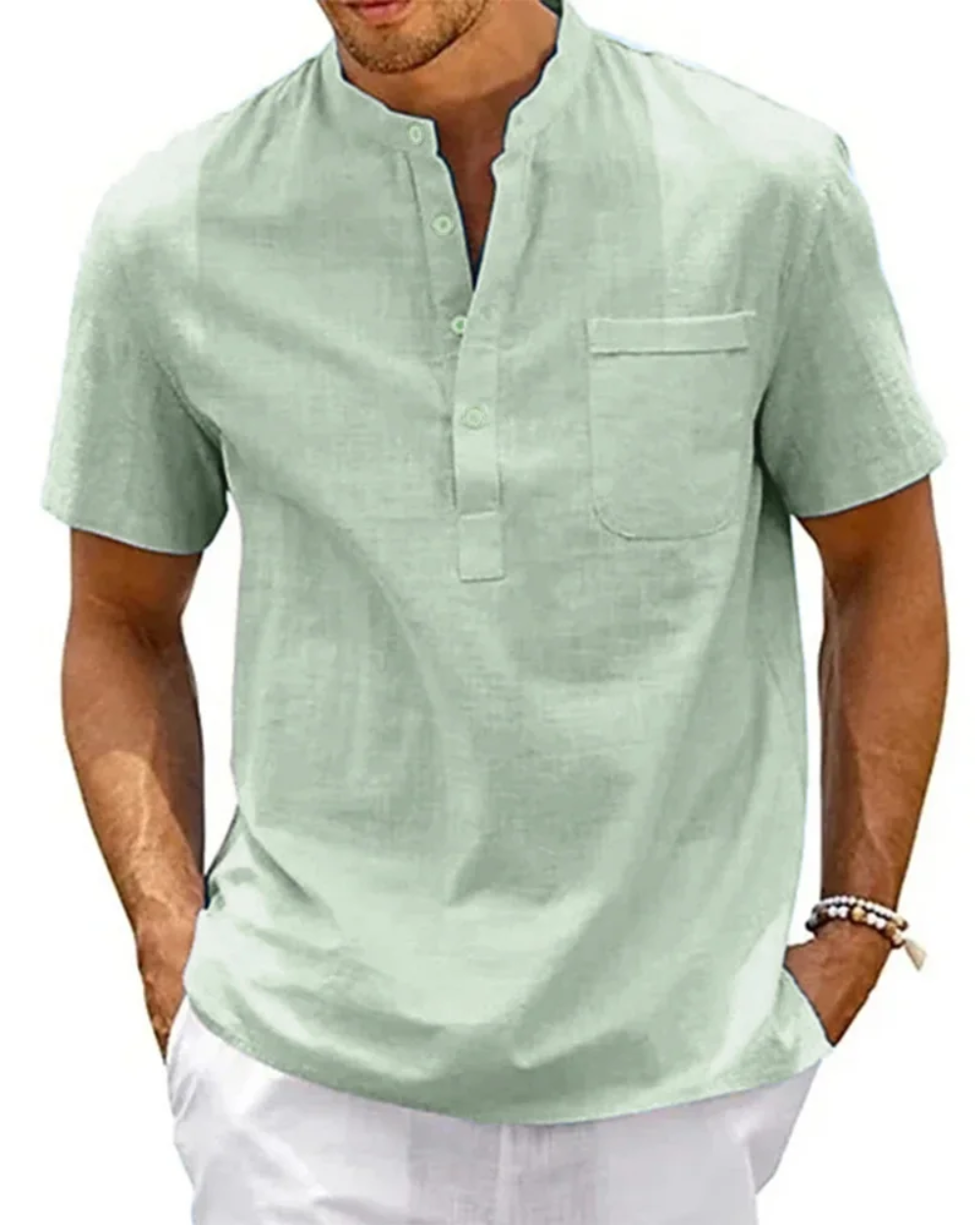 Camicia elegante in cotone e lino