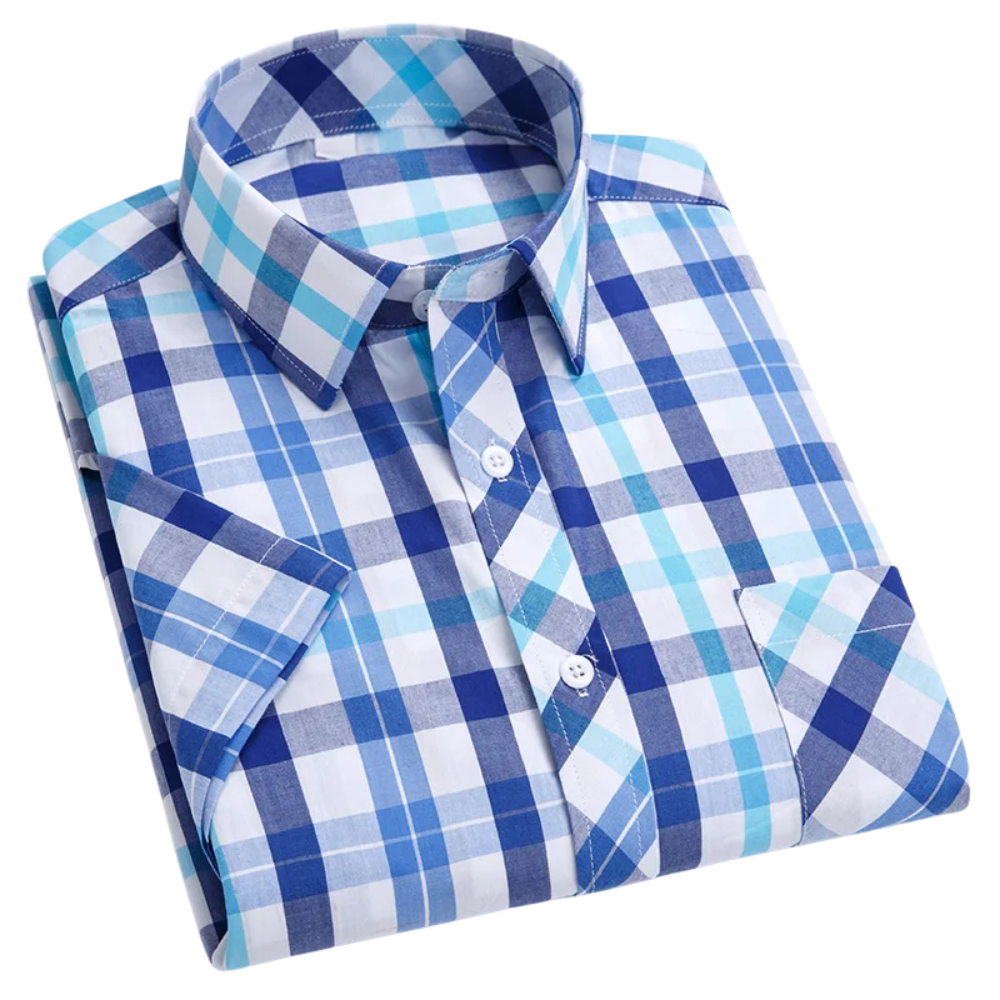 Camicia a maniche corte in cotone a scacchi