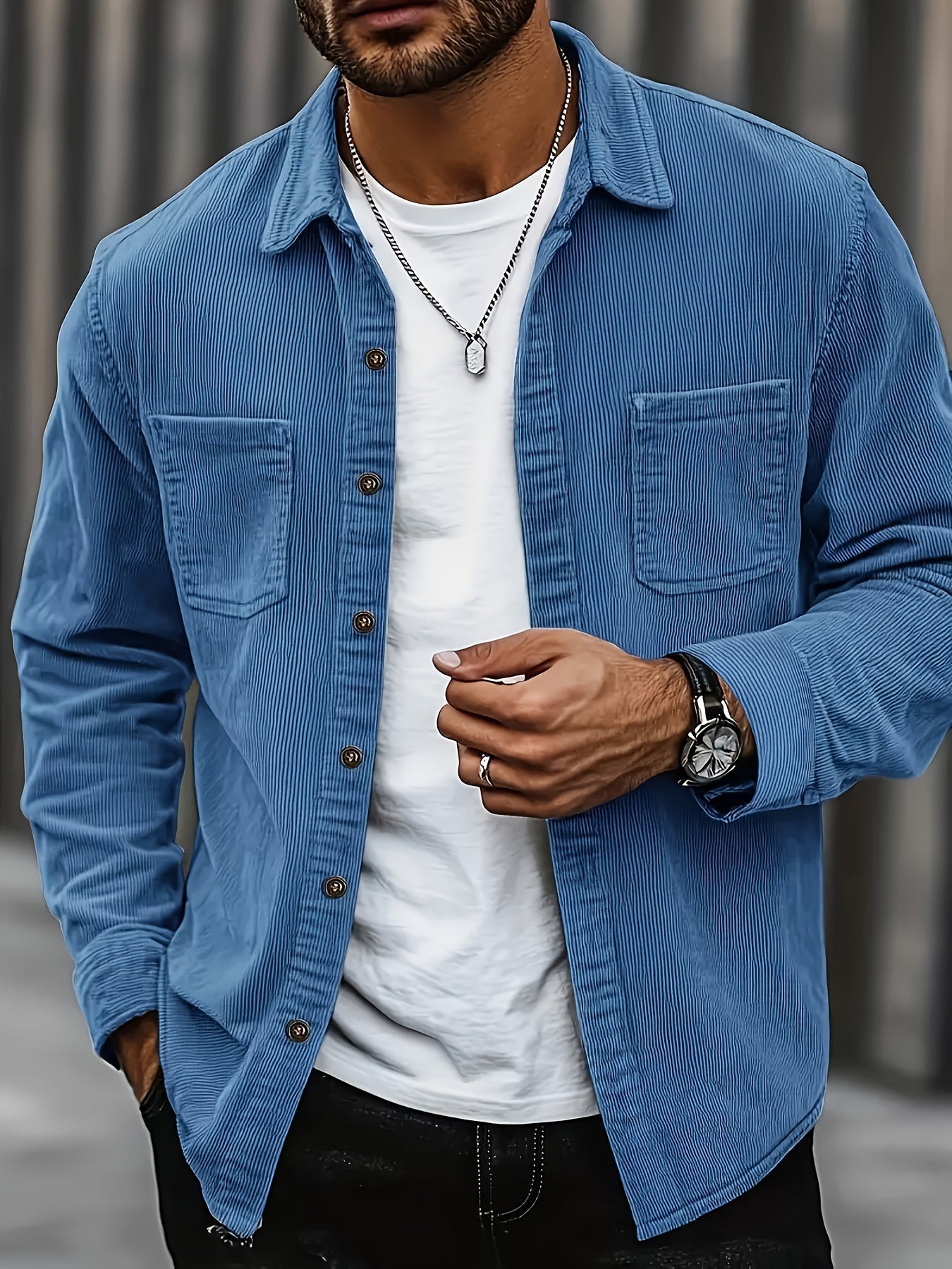 Cardigan casual in velluto a coste