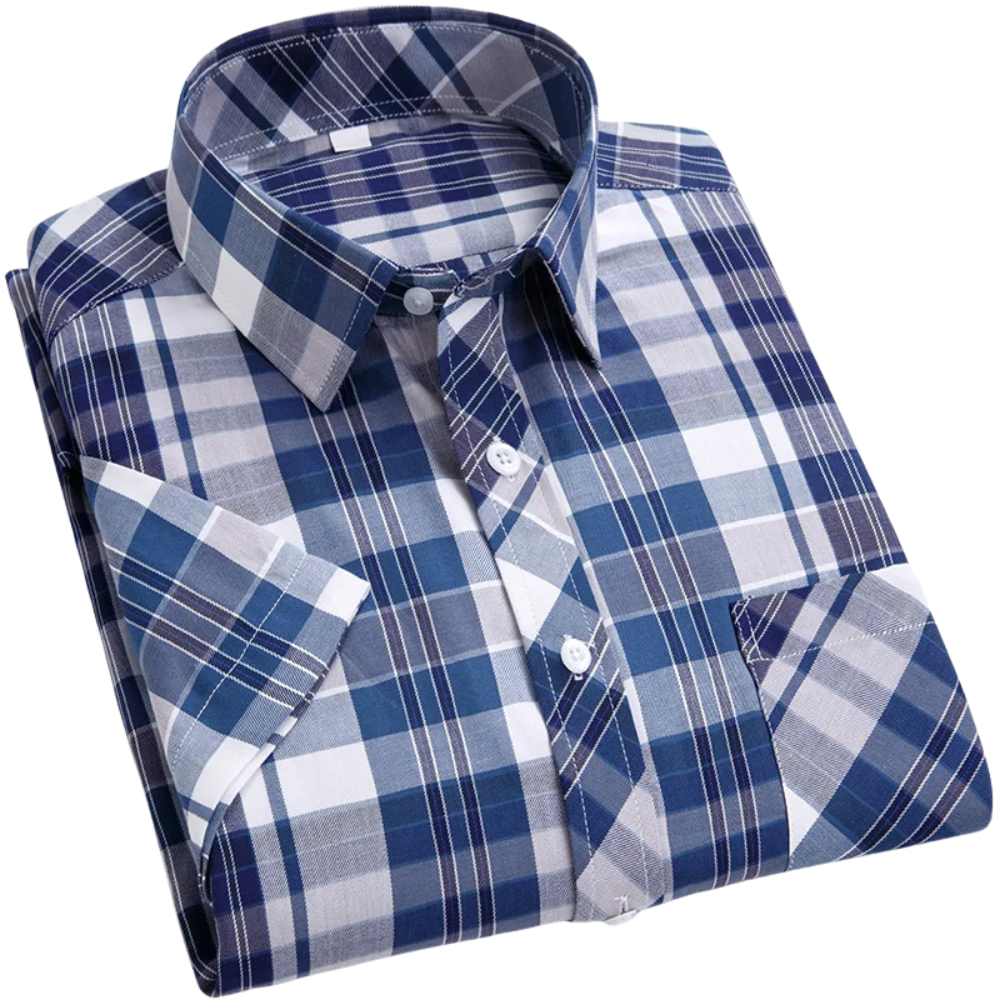 Camicia a maniche corte in cotone a scacchi