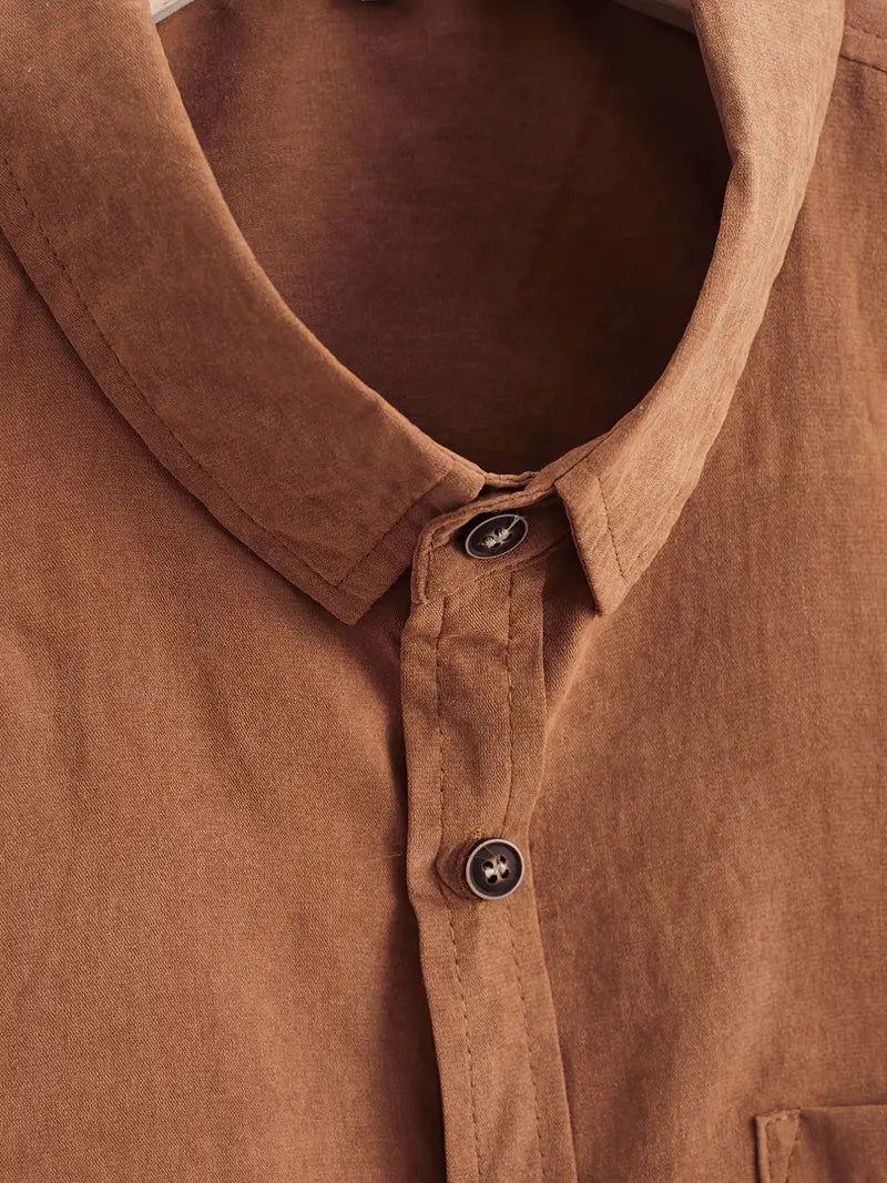 Camicia casual in cotone a maniche corte