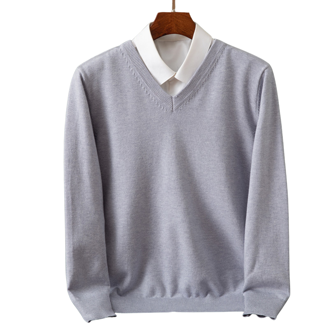 Elegante pullover in cashmere con scollo a V