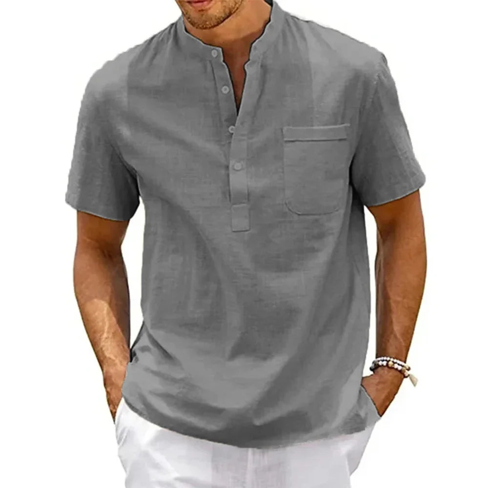 Camicia elegante in cotone e lino