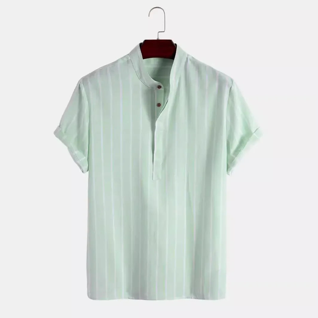 Camicia elegante a righe a maniche corte