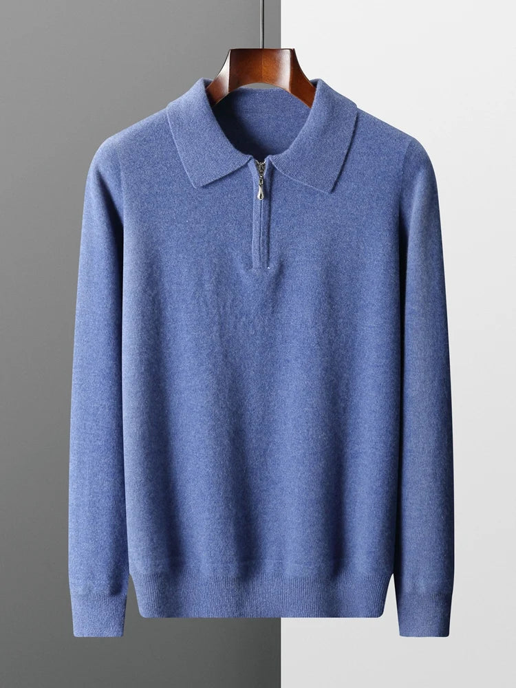 Elegante maglione polo in cashmere