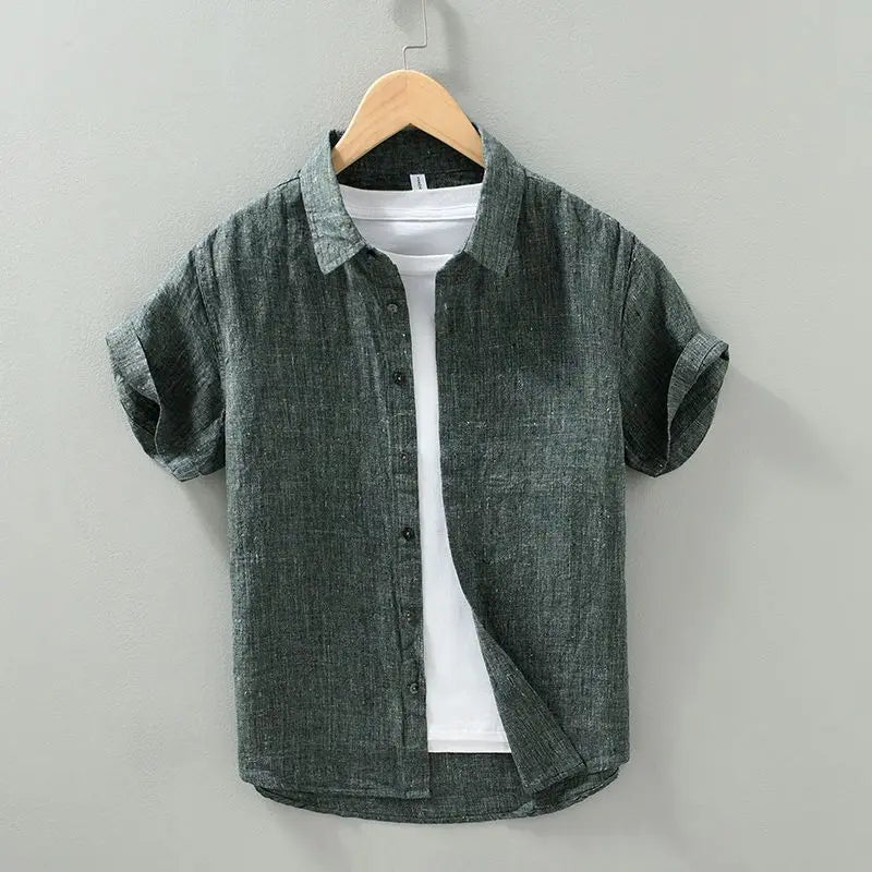 Camicia di lino a maniche corte