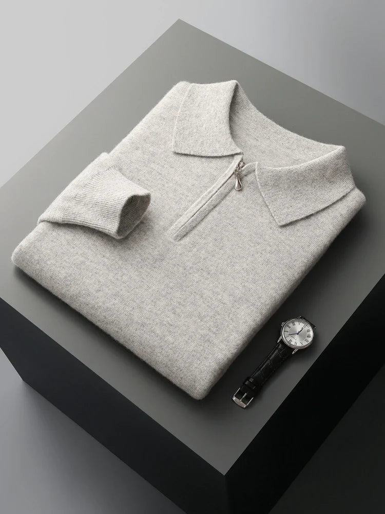 Elegante maglione polo in cashmere