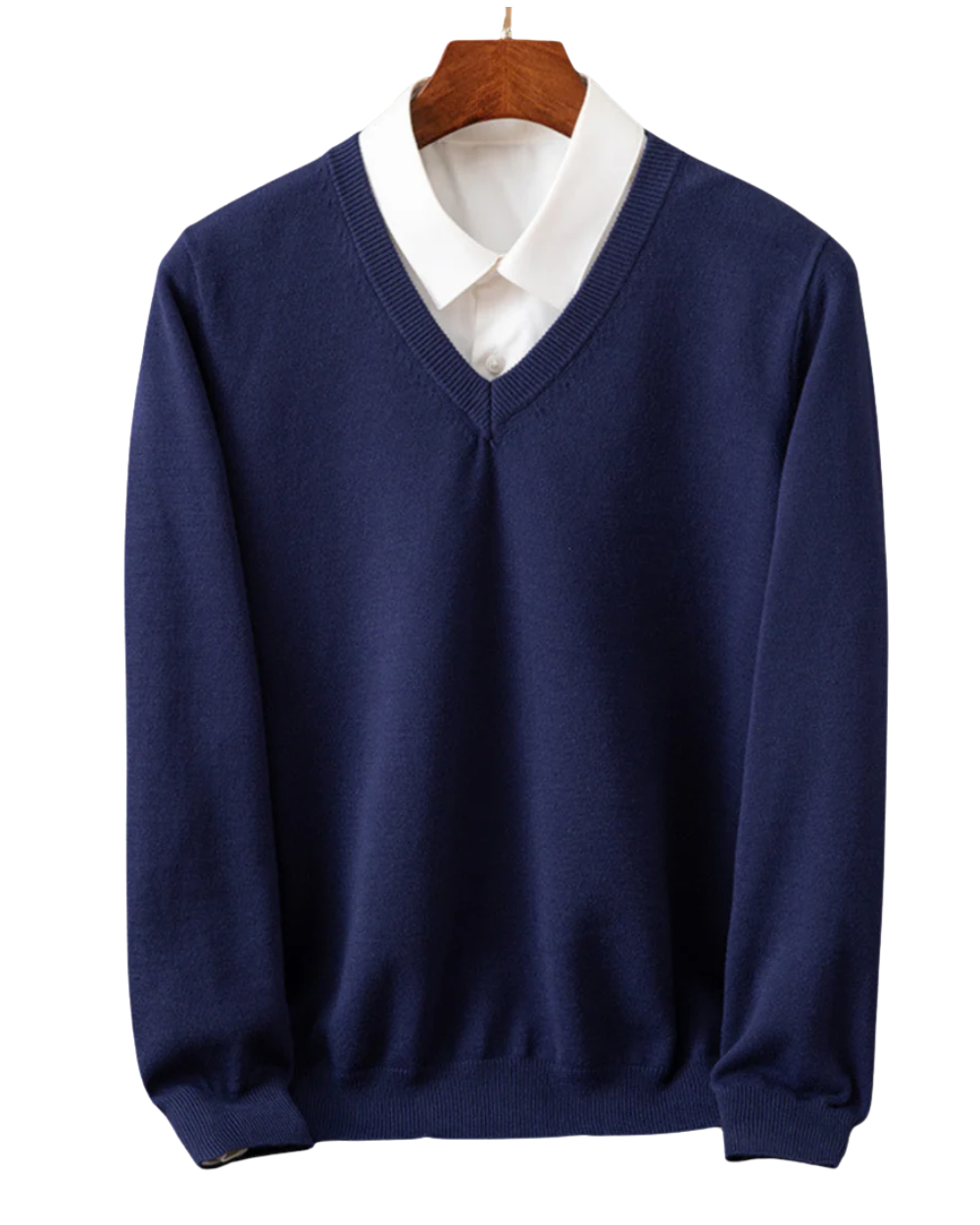 Elegante pullover in cashmere con scollo a V