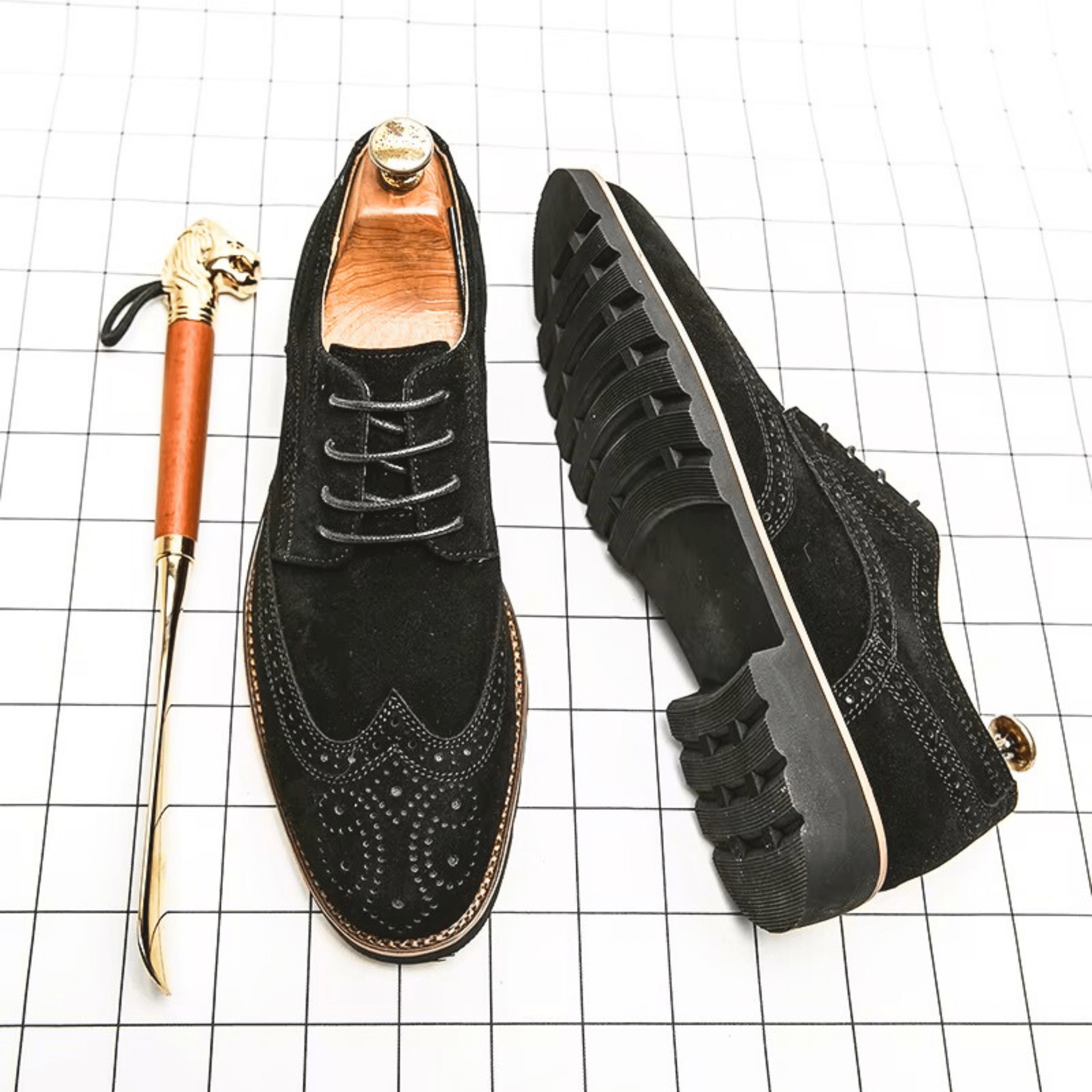 Scarpe Oxford in pelle scamosciata