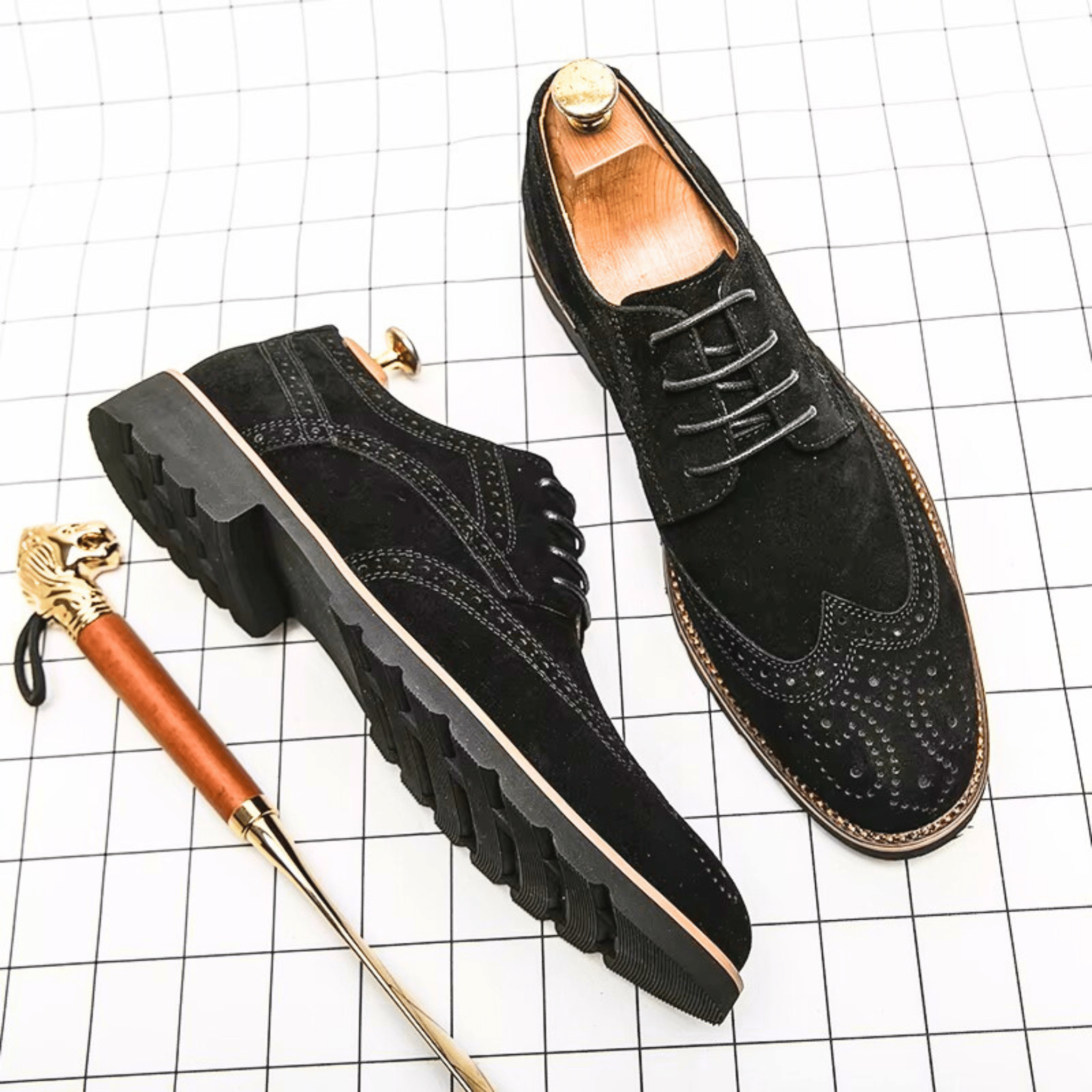 Scarpe Oxford in pelle scamosciata